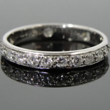 Secret Diamonds, 18k White Gold Pave Channel Top Vintage Wedding Band RGDI910D