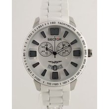 Sector 400 Chronograph 48 Mm White Dial/bracelet Men's Watch