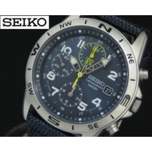 Seiko 1/20 Sec. Chronograph Men's Watch Blue Snd379p2