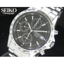 Seiko 1/20 Sec. Chronograph Men's Watch Black Snd367p1