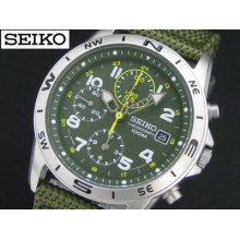 Seiko 1/20 Sec. Chronograph Men's Watch Khaki Snd377r Snd377p2