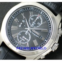 Seiko Men Chronograph Alarm Roman Sapphire 100m Watch Snae31p2