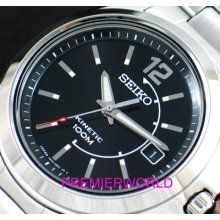 Seiko Men Kinetic Indicator 100m Steel Watch Ska477j1 Made In Japan