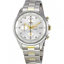 Seiko Mens Two Tone Stainless Steel Chronograph Date 100m Quartz Watch Sndc83p1