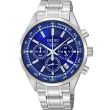 Seiko Quartz Chronograph Blue Dial Watch SSB039 SSB039P1 SSB039P