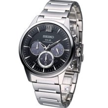 Seiko Spirit Solar Chronograph Shinobi Watch Black Sbpy053g Made In Japan