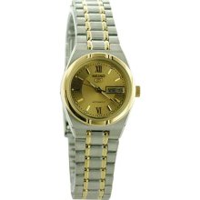 Seiko SYM610 Two Tone Automatic Seiko 5 Gold Dial