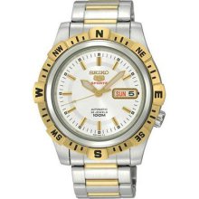 Seiko5 Sports 2 Tone Mens Auto 100m Date Day 24j Watch Srp142k