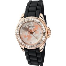 Seksy Wrist Wear By Sekonda Women's Quartz Watch With Rose Gold Dial Analogue Display And Black Silicone Strap 4561.37