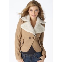 Shearling Collar Wool Blazer