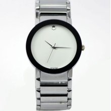 Sinobi Elegant Mens Bling Diamond White Dial Stainless Steel Fashion Wrist Watch