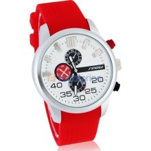 SINOBI Stylish Unisex Analog Watch with Silicone Strap (Red)