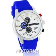 SINOBI Stylish Unisex Analog Watch with Silicone Strap (Blue)