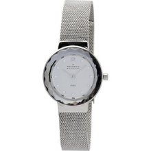 Skagen 456sss Swarovski Crystal Silver Mesh Ladies Watch