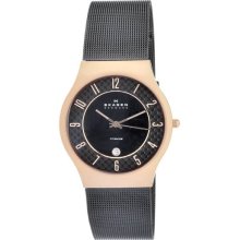 Skagen Ladies Stainless Steel Case and Bracelet Quartz Black Dial 233XLTRBC