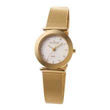 Skagen Steel Golden Mesh With Glitz Ladies Watch - 107SGGD