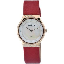 Skagen Women's 635srls Quartz Mother-of-pearl Dial Stainless Steel Watch