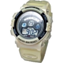 Skechers Mens Mid Round Glow In The Dark Digital Watch Sttmr-014