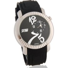 Skmei 9046 Stylish Water Resistant Analog Watch with Date (Black)