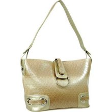 Snak Skin Embossed Hobo Handbag Purse Cream Beige ...