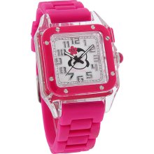 So Character Juniors Penguin Light-up Pink Rubber Strap Quartz Watch SR438