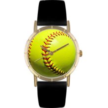 Softball Lover Print Watch Classic Gold