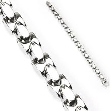 Spikes 316L Stainless Steel Square Link Bracelet