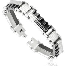 Spikes 316L Stainless Steel Tribal Block Bracelet