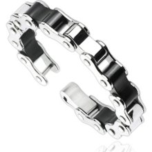 Spikes 316L Stainless Steel Two Tone Bicycle Chain Bracelet