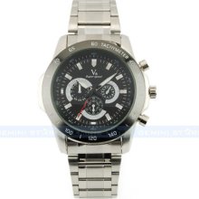 Sport Stainless Steel Bangle Luxury Analog Hour Quartz Men Cuff Gift Wrist Watch