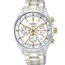 Ssb043p1 Seiko Stainless Chronograph Gents Quartz 10m Water Resistan Watch