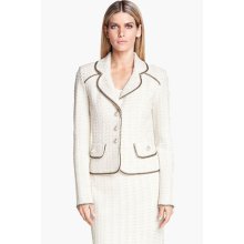 St. John Collection Belgravia Tweed Jacket Womens Cream Multi