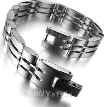 Stainless Steel Bangle Bracelet Cuff Chain Men Silver Link Us39b0155-2