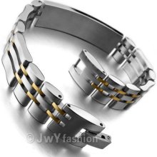 Stainless Steel Bangle Bracelet Cuff Chain Men Silver Gold Link Xb0157-2