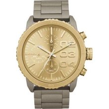 Stainless Steel Case and Bracelet Gold Dial Chronograph