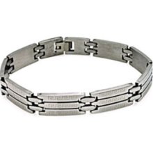 Stainless Steel Celtic Design Men's Link Bracelet (8.5 inches x