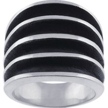 Sterling Silver Four Channel Oxidized Ring