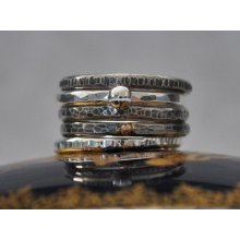 Sterling Silver Stacking Rings, Five Ring Set