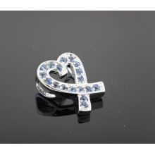 Sterling Silver Tanzanite Cz Heart Pendant