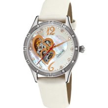 Stuhrling 196a 121p2 Gala Harmony Automatic Skeleton Swarovski Mop Womens Watch