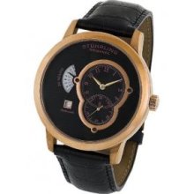 Stuhrling Original 135A.33451 Mens Eclipse II Automatic 16K Rose Gold Layered Stainless Steel Case with Black Dialandamp;#44; Rose Goldtone Handsandamp;#44; Rose Goldtone Indices