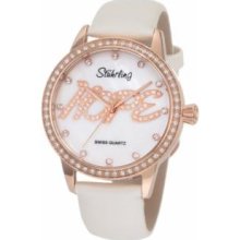 Stuhrling Original 519H.1145P7 Womens andamp;apos;andamp;apos;Hopeandamp;apos;andamp;apos; Quartz with Rosegold Case White MOP Dial and White Strap Watch