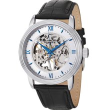 Stuhrling Original Watches Men's Mechanical Silver Tone Skeleton Dial