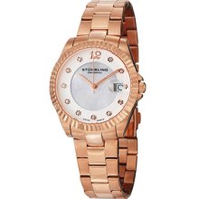 Stuhrling Original Watches Women's Lady Clipper Pearl White Dial Rose