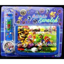 Super Mario Cartoon Wallet Watches Children Students Fashion Kids Pu