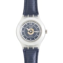 Swatch Irony Chrono Mechanic Motion Automatic Men's Blue Leather Watch Svdk1005