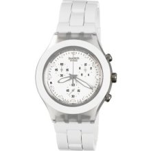 Swatch Men's Svck4045ag Quartz Chronograph Date Plastic White Dial Watch