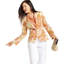 Tahari by ASL Jacket, Paisley-Print Blazer