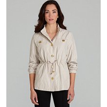 TanJay Woman Drawstring-Waist Jacket - Light Stone