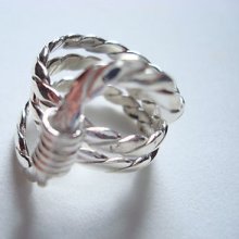 Taxco Mexico Solid Sterling Silver 925 Braided Ring Size 7 1/2 Rare Design Wow